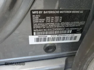 2012 BMW 7 Series 750i xDrive with VIN WBAKC6C55CDX99603, listed as a Copart auction lot 50835645 with 135,509 mi miles and Salvage Title. Bid and sale history available at DreamBid. Image 12.
