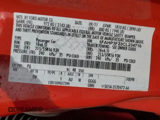 2012 Ford Focus SE with VIN 1FAHP3F23CL234716, listed as a Copart auction lot 55239455 with 165,233 mi miles and Clean Title. Bid and sale history available at DreamBid. Image 12.