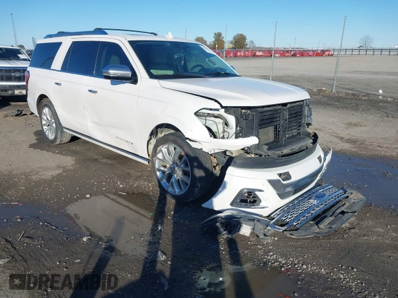 2019 Ford Expedition Max Platinum with VIN 1FMJK1MT4KEA53312, listed as a IAAI auction lot 41035899 with 87,484 mi miles and . Bid and sale history available at DreamBid. Image 1.