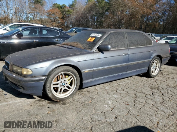 2001 BMW 7 Series 740iL with VIN WBAGH834X1DP20434, listed as a Copart auction lot 85572754 with 0 mi miles and Clean Title. Bid and sale history available at carsss.com. Image 1.