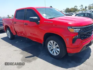 2025 Chevrolet Silverado 1500 Custom with VIN 1GCPABEK2SZ132029, listed as a IAAI auction lot 42279571 with 2,458 mi miles and . Bid and sale history available at DreamBid. Image 1.