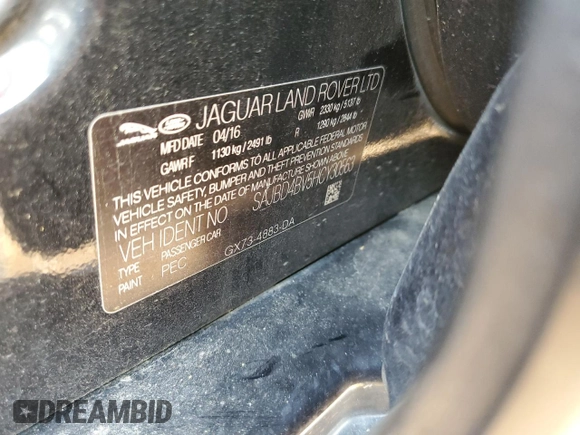 2017 Jaguar XF 35t Premium с VIN SAJBD4BV5HCY30563, выставлен на аукционе Copart как лот 57244705 с пробегом 78 641 миль миль и Списание • Salvage title. История ставок и продаж доступна на DreamBid. Изображение 12.