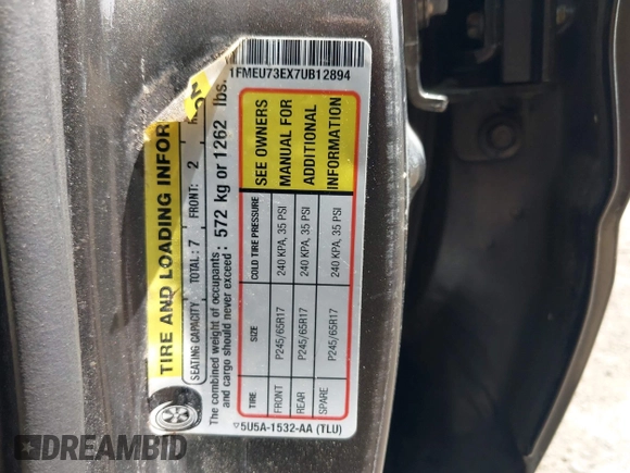 2007 Ford Explorer XLT с VIN 1FMEU73EX7UB12894, выставлен на аукционе IAAI как лот 42219867 с пробегом 99 502 миль миль и . История ставок и продаж доступна на DreamBid. Изображение 9.
