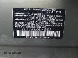 2020 Subaru Forester Premium with VIN JF2SKAJCXLH486602, listed as a IAAI auction lot 42291584 with 25,883 mi miles and . Bid and sale history available at DreamBid. Image 9.