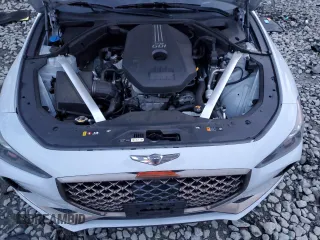 2019 Genesis G70 Advanced with VIN KMTG44LA7KU021455, listed as a Copart auction lot 87048564 with 94,429 mi miles and Salvage title. Bid and sale history available at DreamBid. Image 12.