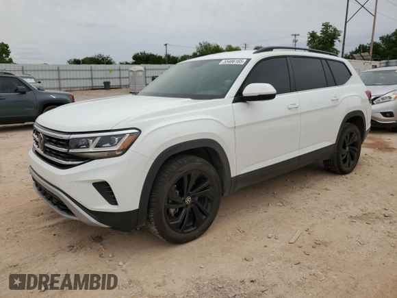 2023 Volkswagen Atlas SE with VIN 1V2WR2CA5PC556506, listed as a Copart auction lot 55486165 with 55,134 mi miles and Salvage title. Bid and sale history available at DreamBid. Image 1.
