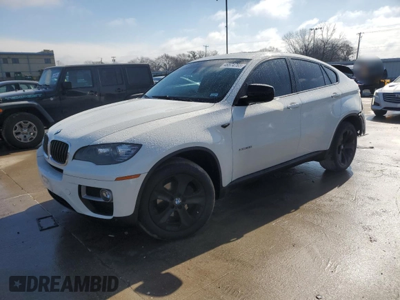 2014 BMW X6 xDrive35i with VIN 5UXFG2C57E0C44228, listed as a Copart auction lot 46574765 with 111,001 mi miles and Salvage Title. Bid and sale history available at carsss.com. Image 1.