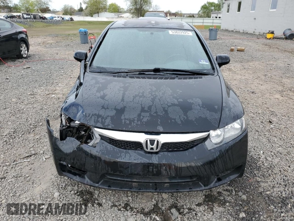 2011 Honda Civic LX with VIN 2HGFA1F53BH526297, listed as a Copart auction lot 53822925 with 156,639 mi miles and Salvage Title. Bid and sale history available at DreamBid. Image 5.