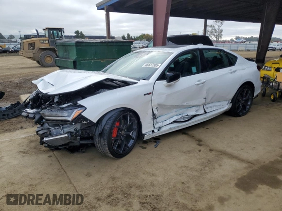 2023 Acura TLX Type S w/Performance Tire with VIN 19UUB7F93PA002597, listed as a Copart auction lot 46627305 with 29,024 mi miles and Non Repairable. Bid and sale history available at carsss.com. Image 1.