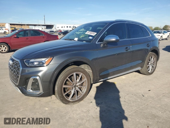 2022 Audi SQ5 Premium with VIN WA1A4AFYXN2102097, listed as a Copart auction lot 80156244 with 20,458 mi miles and Salvage Title. Bid and sale history available at DreamBid. Image 1.