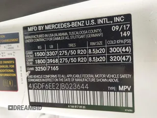 2018 Mercedes-Benz GLS 450 with VIN 4JGDF6EE2JB023644, listed as a IAAI auction lot 42431579 with 95,940 mi miles and . Bid and sale history available at DreamBid. Image 9.