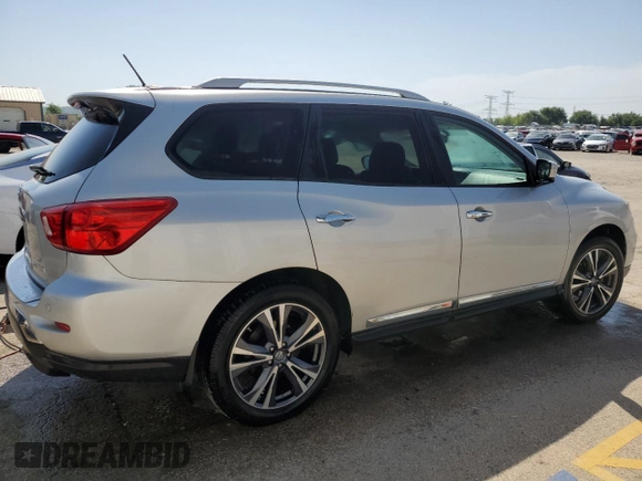 2017 Nissan Pathfinder SL with VIN 5N1DR2MM2HC692588, listed as a Copart auction lot 57098315 with 58,710 mi miles and Salvage title. Bid and sale history available at DreamBid. Image 3.