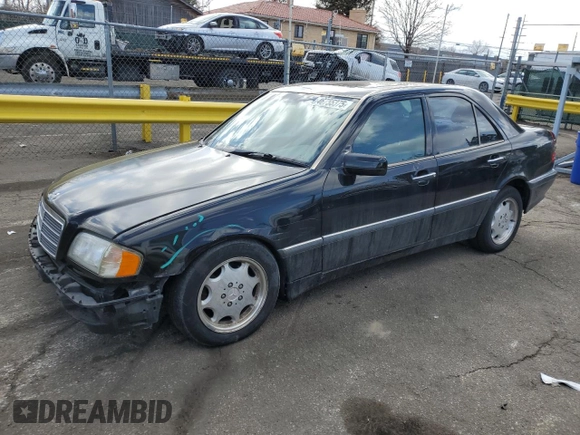 1998 Mercedes-Benz C 230/260/280/320 with VIN WDBHA23G2WA555649, listed as a Copart auction lot 46755375 with 179,263 mi miles and Salvage title. Bid and sale history available at DreamBid. Image 1.