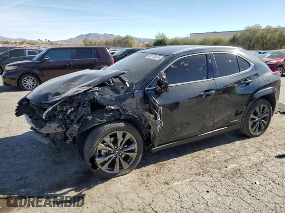 2022 Lexus UX 250h F Sport with VIN JTHE9JBH8N2055567, listed as a Copart auction lot 80708554 with 34,161 mi miles and Salvage Title. Bid and sale history available at DreamBid. Image 1.