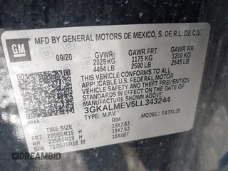 2020 GMC Terrain SLE with VIN 3GKALMEV5LL343244, listed as a IAAI auction lot 41632154 with 93,454 mi miles. Bid and sale history available at carsss.com. Image 9.