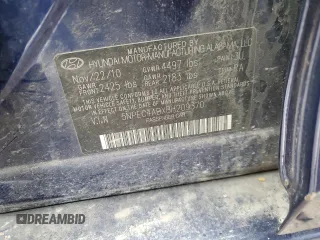 2011 Hyundai Sonata SE with VIN 5NPEC4ABXBH209370, listed as a Copart auction lot 48821155 with 135,729 mi miles and Salvage Title. Bid and sale history available at carsss.com. Image 12.