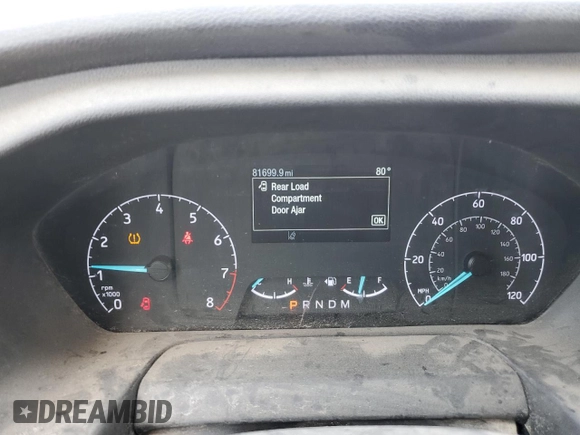 2022 Ford Transit Cargo with VIN 1FTBR3X8XNKA74422, listed as a Copart auction lot 60477255 with 81,699 mi miles and Salvage title. Bid and sale history available at DreamBid. Image 9.