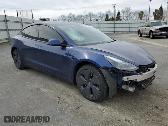 2023 Tesla Model 3 Long Range with VIN 5YJ3E1EB0PF388986, listed as a Copart auction lot 49823045 with 93,870 mi miles and Salvage Title. Bid and sale history available at DreamBid. Image 4.
