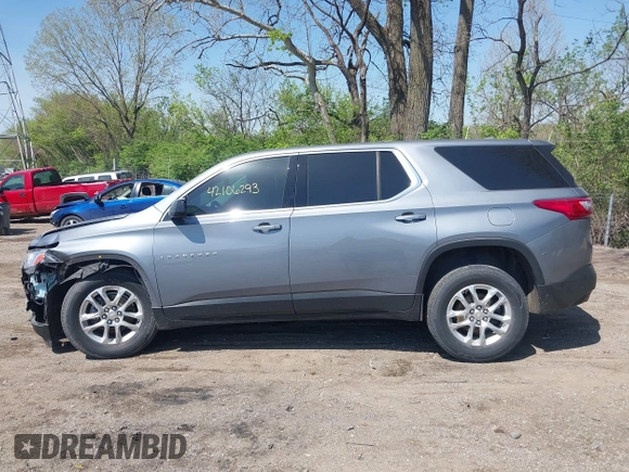 2020 Chevrolet Traverse LS with VIN 1GNERFKW0LJ262283, listed as a IAAI auction lot 42106293 with 52,934 mi miles and . Bid and sale history available at DreamBid. Image 15.