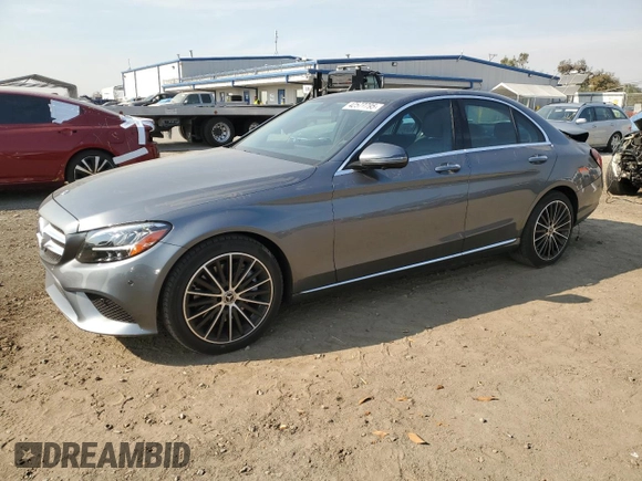 2021 Mercedes-Benz C 300 with VIN W1KWF8DBXMR638766, listed as a Copart auction lot 42577795 with 19,507 mi miles and Salvage Title. Bid and sale history available at carsss.com. Image 1.
