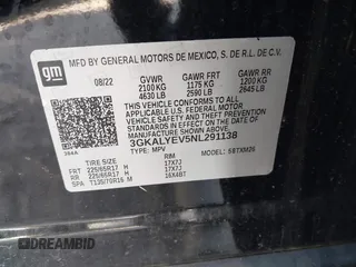 2022 GMC Terrain AT4 with VIN 3GKALYEV5NL291138, listed as a IAAI auction lot 41034515 with 60,289 mi miles. Bid and sale history available at carsss.com. Image 9.