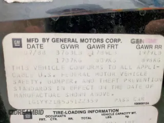 1988 Chevrolet Corvette z VIN 1G1YY2185J5122359, wystawiony jako Copart lot #59104315 z przebiegiem 93 088 mil mil oraz Czysty tytuł • Clean title. Historia ofert i sprzedaży dostępna na DreamBid. Obrazek 12.
