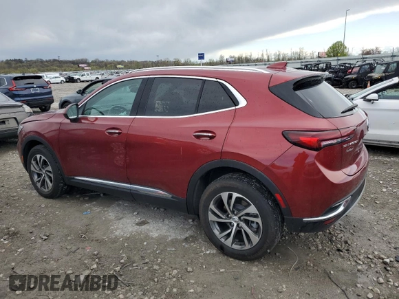 2023 Buick Envision Essence with VIN LRBFZNR47PD023991, listed as a Copart auction lot 52137015 with 19,376 mi miles and Salvage Title. Bid and sale history available at carsss.com. Image 2.