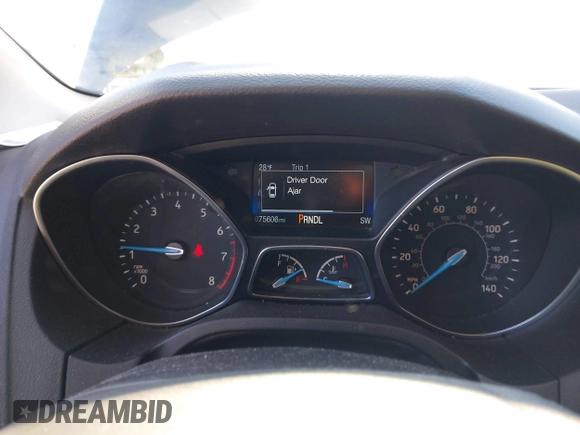 2016 Ford Focus SE with VIN 1FADP3F27GL257596, listed as a IAAI auction lot 41619509 with 75,606 mi miles. Bid and sale history available at carsss.com. Image 7.