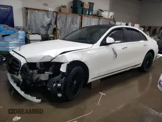 2021 Mercedes-Benz S 580 z VIN W1K6G7GB7MA055976, wystawiony jako Copart lot #45495915 z przebiegiem 12 616 mil mil oraz Szkoda całkowita • Salvage title. Historia ofert i sprzedaży dostępna na DreamBid. Obrazek 1.