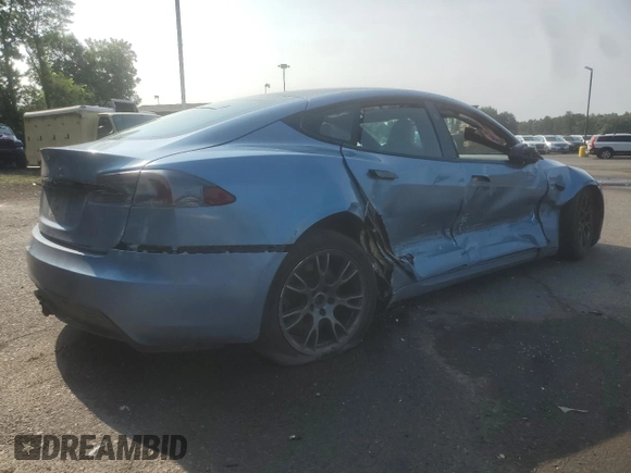 2021 Tesla Model S Long Range with VIN 5YJSA1E58MF440345, listed as a Copart auction lot 60188245 with Not provided miles and Salvage title. Bid and sale history available at DreamBid. Image 3.