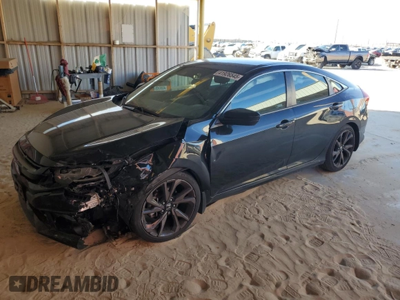 2020 Honda Civic Sedan Sport with VIN 19XFC2F87LE214442, listed as a Copart auction lot 41926545 with 37,105 mi miles and Salvage Title. Bid and sale history available at carsss.com. Image 1.