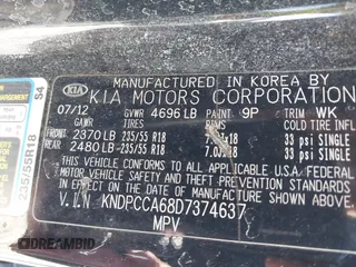 2013 Kia Sportage SX with VIN KNDPCCA68D7374637, listed as a IAAI auction lot 41810746 with Not Provided miles and . Bid and sale history available at carsss.com. Image 9.