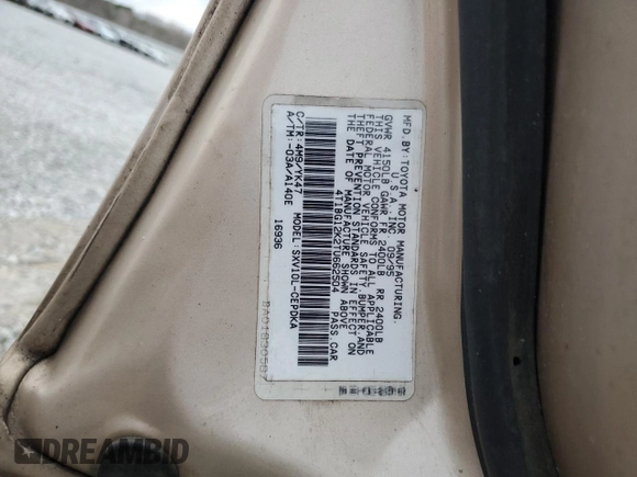 1996 Toyota Camry DX with VIN 4T1BG12K2TU662504, listed as a Copart auction lot 46255245 with 268,817 mi miles and Salvage Title. Bid and sale history available at carsss.com. Image 13.