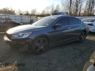 2016 Honda Accord Sport with VIN 1HGCR2F57GA075558, listed as a Copart auction lot 47458875 with 123,850 mi miles and Salvage title. Bid and sale history available at DreamBid. Image 1.