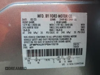 2023 Ford Edge SEL z VIN 2FMPK4J91PBA15219, wystawiony jako Copart lot #54155645 z przebiegiem 51 728 mil mil oraz Nie do naprawy • Non repairable. Historia ofert i sprzedaży dostępna na DreamBid. Obrazek 13.