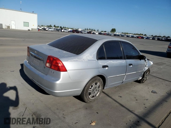 2001 Honda Civic LX with VIN 2HGES16551H562161, listed as a Copart auction lot 71089984 with 0 mi miles and Salvage Title. Bid and sale history available at carsss.com. Image 3.