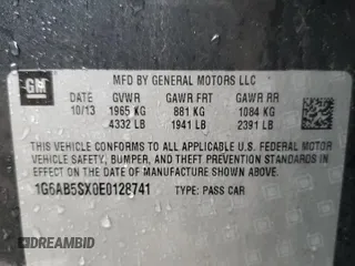 2014 Cadillac ATS Luxury RWD with VIN 1G6AB5SX0E0128741, listed as a Copart auction lot 42639745 with 117,561 mi miles and Salvage Title. Bid and sale history available at carsss.com. Image 12.