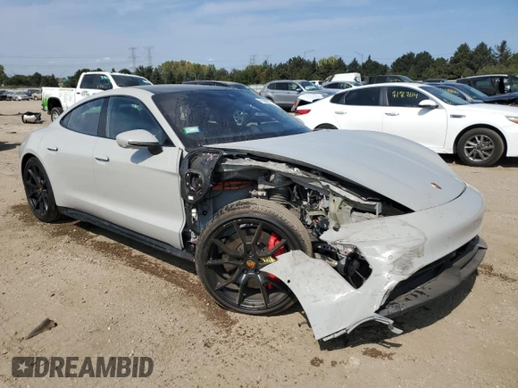 2023 Porsche Taycan GTS with VIN WP0AD2Y10PSA47385, listed as a Copart auction lot 71398934 with 12,108 mi miles and Salvage Title. Bid and sale history available at DreamBid. Image 4.