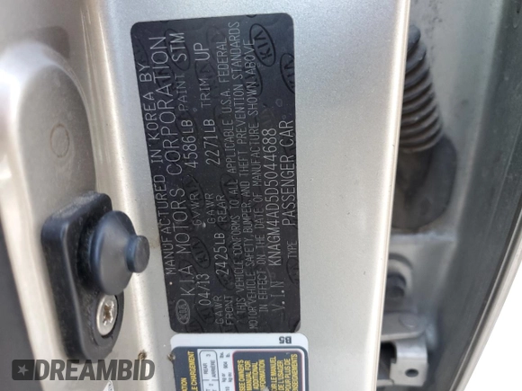 2013 Kia Optima Hybrid EX with VIN KNAGM4AD5D5044688, listed as a Copart auction lot 70068464 with 125,338 mi miles and Salvage Title. Bid and sale history available at carsss.com. Image 14.