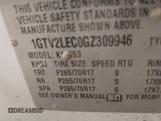 2016 GMC Sierra 1500 with VIN 1GTV2LEC0GZ309946, listed as a IAAI auction lot 41301986 with 99,286 mi miles and . Bid and sale history available at carsss.com. Image 9.