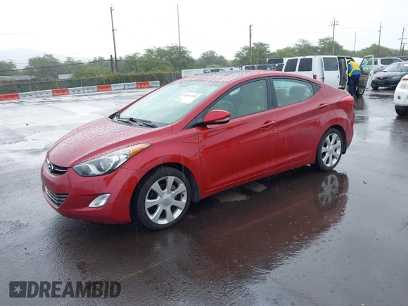 2012 Hyundai Elantra Limited with VIN KMHDH4AEXCU475126, listed as a IAAI auction lot 42061928 with 181,351 mi miles. Bid and sale history available at carsss.com. Image 2.
