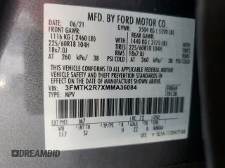 2021 Ford Mustang Mach-E California Route 1 with VIN 3FMTK2R7XMMA36084, listed as a Copart auction lot 54714775 with 59,087 mi miles and Salvage title. Bid and sale history available at DreamBid. Image 13.