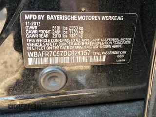 2013 BMW 5 Series 535i with VIN WBAFR7C57DC824157, listed as a Copart auction lot 71745004 with 149,019 mi miles and Salvage Title. Bid and sale history available at DreamBid. Image 12.