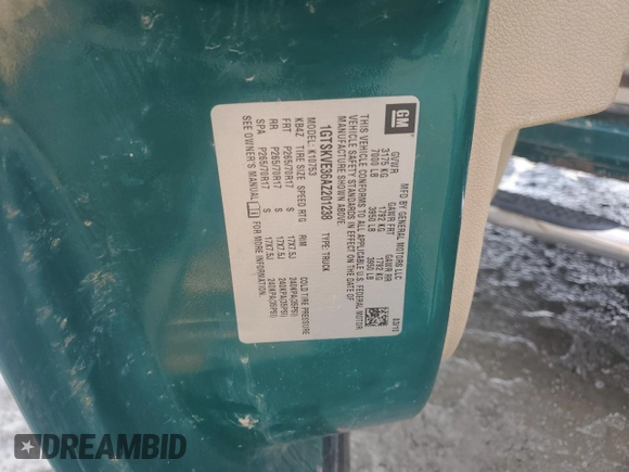 2010 GMC Sierra 1500 SLE z VIN 1GTSKVE36AZ201238, wystawiony jako Copart lot #42175665 z przebiegiem Nie podano mil oraz Szkoda całkowita • Salvage title. Historia ofert i sprzedaży dostępna na DreamBid. Obrazek 12.