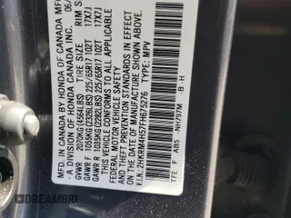 2015 Honda CR-V EX with VIN 2HKRM4H57FH675276, listed as a Copart auction lot 53112935 with 78,048 mi miles and Salvage Title. Bid and sale history available at DreamBid. Image 13.