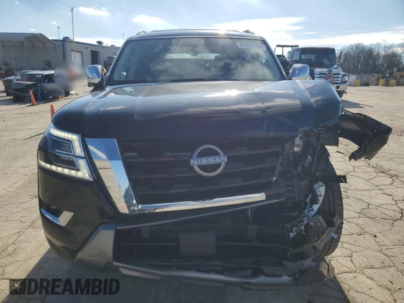 2024 Nissan Armada Platinum with VIN JN8AY2DB2R9853100, listed as a Copart auction lot 87037714 with 15,702 mi miles and Salvage Title. Bid and sale history available at carsss.com. Image 5.