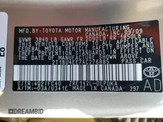 2010 Toyota Corolla with VIN 2T1BU4EE7AC276885, listed as a Copart auction lot 51409805 with 140,731 mi miles and Non Repairable. Bid and sale history available at DreamBid. Image 12.