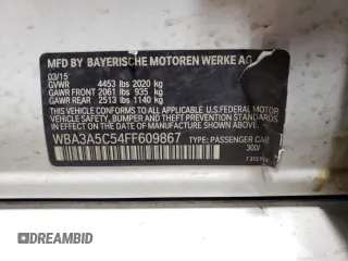 2015 BMW 3 Series 328i with VIN WBA3A5C54FF609867, listed as a Copart auction lot 51260775 with 107,799 mi miles and Salvage Title. Bid and sale history available at carsss.com. Image 13.