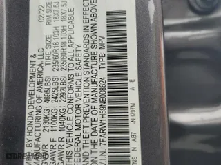 2022 Honda CR-V EX with VIN 7FARW1H59NE008624, listed as a Copart auction lot 47536055 with 44,052 mi miles and Salvage Title. Bid and sale history available at carsss.com. Image 14.