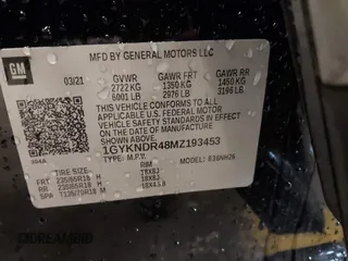 2021 Cadillac XT5 AWD Premium Luxury with VIN 1GYKNDR48MZ193453, listed as a IAAI auction lot 41249091 with 1 mi miles. Bid and sale history available at carsss.com. Image 9.